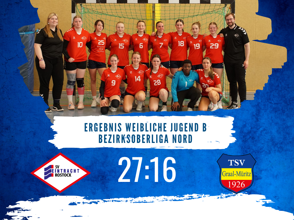 BHV Nord – Platzierungsrunde wJB SV Eintracht Rostock – TSV Graal Müritz 27:16 (18:6)